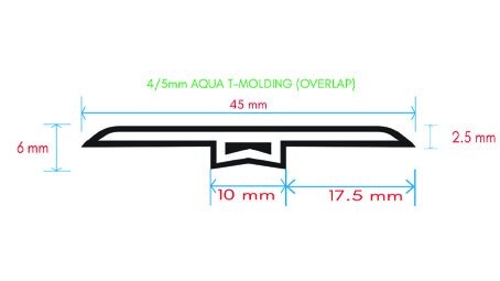 4/5mm Aqua T-Molding (Overlap)