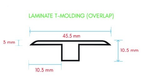 Laminate T-moulding (overlap)
